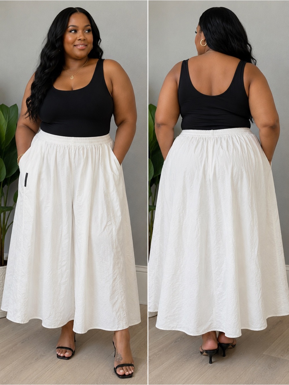 Missguided White Maxi Skirt with Elastic Waist NWT